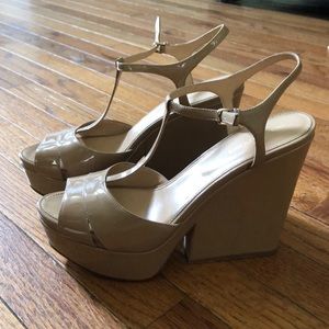 Sergio Rossi Nude Platform Sandals